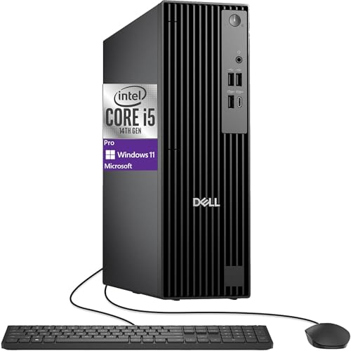 Dell Pro Slim QCS1250 (Replaces Optiplex 7020 SFF) Intel 14-Core i5-14500, 16GB DDR5 RAM, 512GB SSD, RJ-45, DP Port, HDMI, Wired KB & Mouse, W11P, 3YR, Business Desktop
