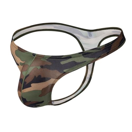 Mens Camouflage Printed Thong Panties T-back Underwear Gay Sexy Bugle Convex Briefs3