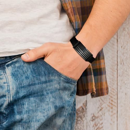 Gifts for New Dad, Stepdad, Dad to Be, Stainless Steel American Flag Bracelet Jewelry for Men, Father’s Day Birthday Christmas Gifts,Adjustable Size