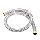 X AUTOHAUX 3ft 12AN Fuel Hose AN12 Universal Car Braided Stainless Steel CPE Oil Fuel Gas Line Hose Silver Tone