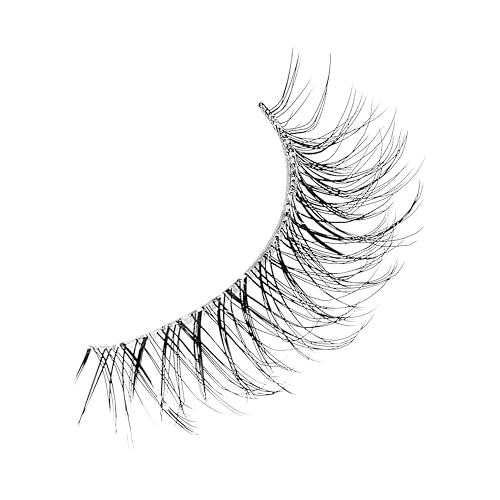 KISS Cílios postiços de aparência mínima natural sem esforço 12 mm, pacote único de cílios com tira