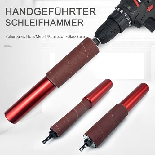 Handgeführte Gummi-Schleiftrommel, 1,5 Bohrer-Schleifdorn-Spindelschleifer-Adapter für Bohrmaschinen und Bohrmaschinen, 10 Stück Spindelschleifer-Hülsen Antriebsspindelschleifer