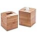 mDesign Juego de 2 dispensadores de pañuelos – Elegantes fundas para cajas de pañuelos cuadradas – Moderna caja para pañuelos de papel en bambú, perfecta para baño, cocina o despacho – color natural