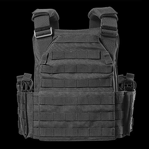 WEERUN Tactical Vest Mens Military Plate Carrier Vest Adjustable Molle Tactical Vest Combat Vest for Airsoft Paintball CS Game Outdoor Training - Tan
