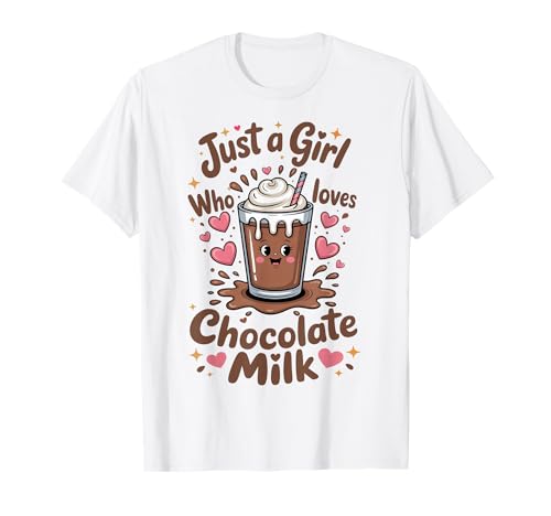 Just a Girl Who Loves Chocolate Milk Cute Women Girls Kid T-Shirt