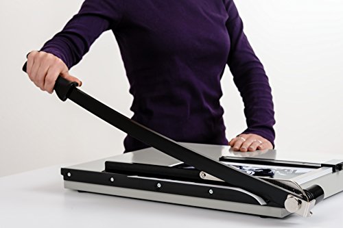 Dahle Vantage 18E Paper Trimmer, 18" Cut Length, 15 Sheet, Automatic Clamp, Adjustable Guide, Metal Base With 1/2" Gridlines, Guillotine Paper Cutter #TOP7