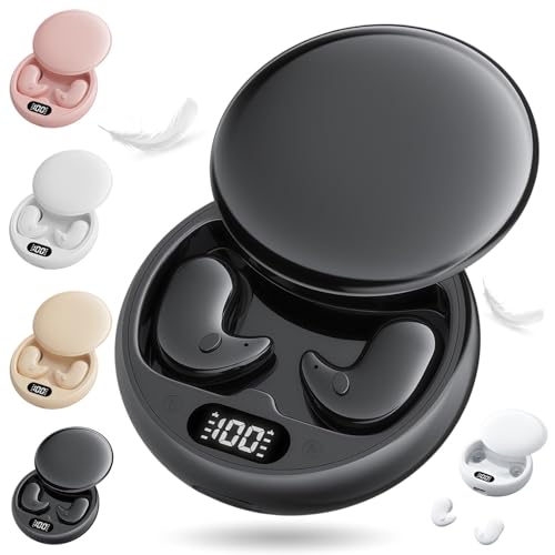 Mindbuds Die Komfortablen Earbuds ohne Druckgefühl Mindbuds Schlafkopfhörer Federleicht Unsichtbares Intelligente Geräuschunterdrückung Effizient Gegen Schnarch Lärm für Seitenschläfer(Schwarz)