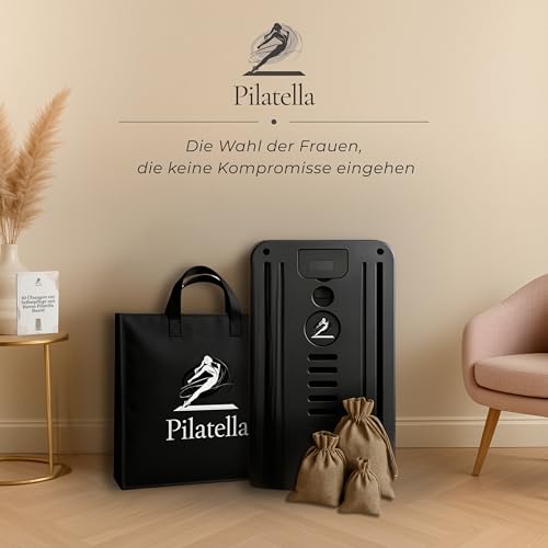 Pilatella - Pilates Board Faltbar 5-in-1 | Reformer Pilates Maschine für Zuhause, Pilates Brett, Fitness Board, Mini Pilates Reformer Premium Schwarz + Ebook 10 Übungen | 2026