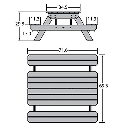 Highwood Hometown Picnic Table, 6 Foot, Saddle