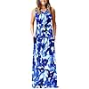 AUSELILY Women's Summer Sleeveless Loose Maxi Dress Casual Long Dresses with Pockets 2025 New Ink Blue XL