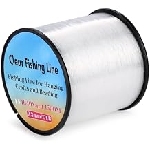 Strong Fishing Line Clear, Acejoz Fishing Wire 0.3mm, 0.45mm, 0.8mm Invisible Hanging Wire Nylon String Heavy Duty Monofilament Line for Hanging Decoration Balloon Garland Crafts
