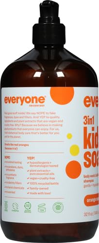 Everyone 3-in-1 Kids Soap, Body Wash, Bubble Bath, Shampoo, 32 Ounce (Pack of 1), Orange Squeeze, made with Essential Oils for Toddlers, tweens and teens - Image 11