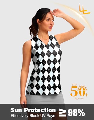 SANTINY Women's Sleeveless Golf Shirt - Quick Dry & UPF 50+ - Image 3