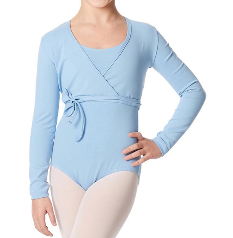 Ballet Dance Young Dancer Wrap Sweater Long Sleeved - Sky Blue - Child Small2