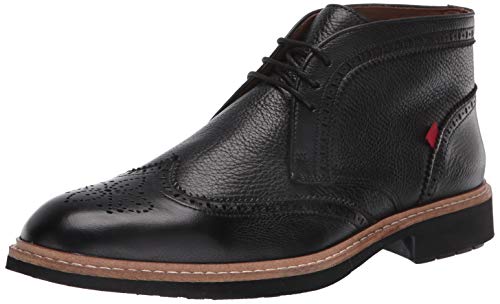 Marc Joseph New York Men's Leather Luxury Ankle Boot With Wingtip Detail, Black Grainy, 9 #TOP12