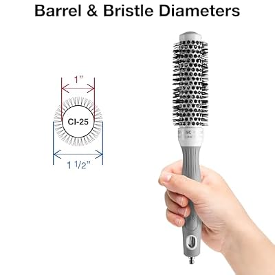 Olivia Garden Ceramic + Ion Round Thermal Hair Brush - Not Electrical - Professional Blowout Brush for Normal to Thick Hair