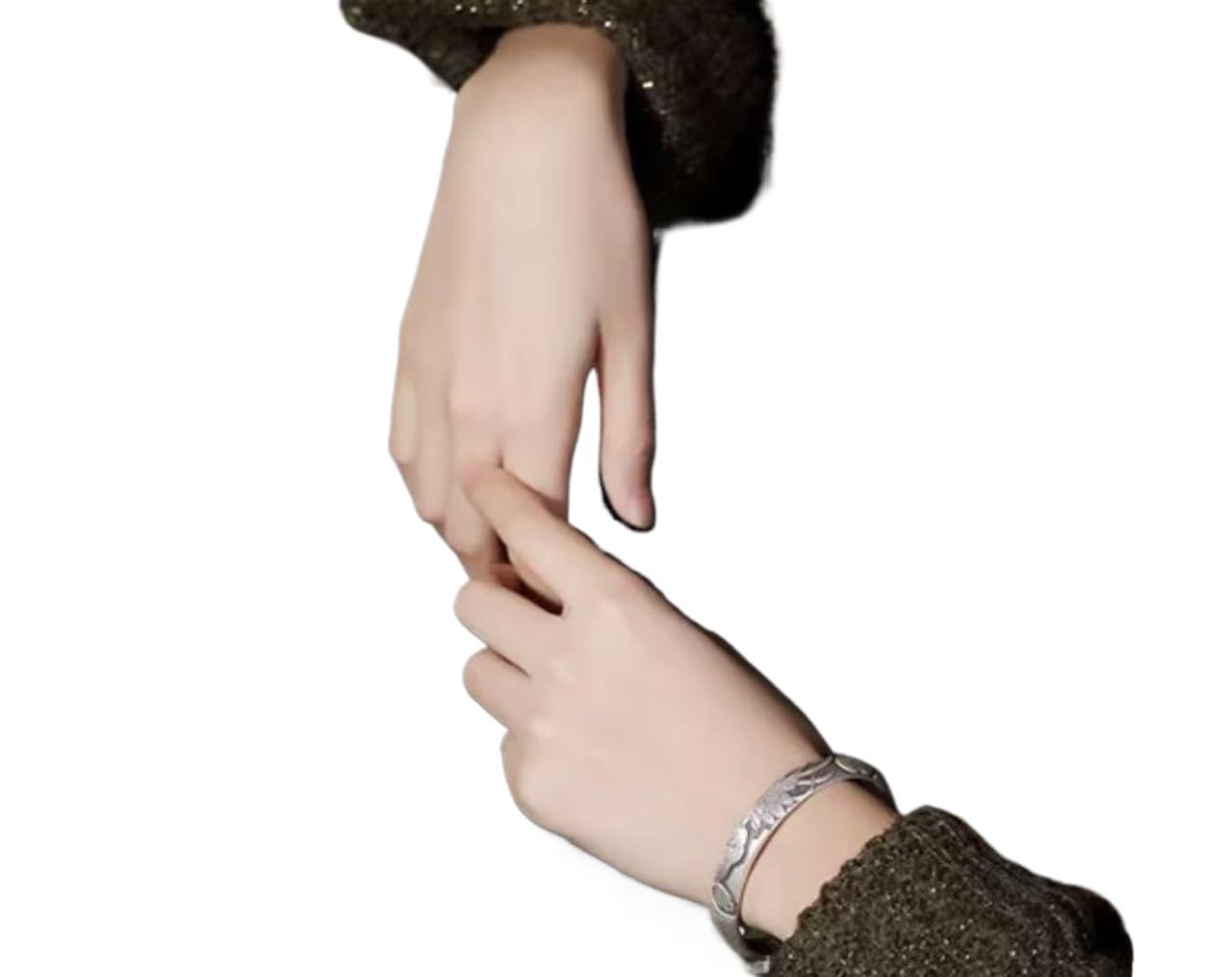 Bracciale in argento, bracciale rigido alla moda, bracciale rigido in argento 999 opaco con goffratura Bracciale aperto con fiori femminili Bracciale con detti buddisti antichi confezionato in scatola