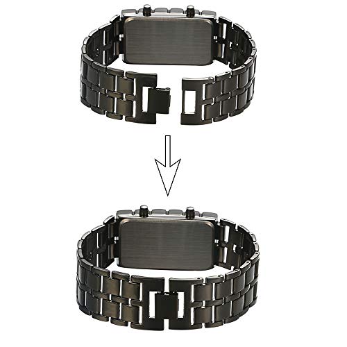 Jewelrywe Novelty Lava Watches For Men Women Electronic Red Blue Led Digital Black Alloy Wristwatch #TOP6