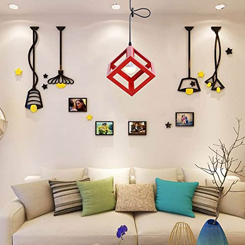 Lustre en fer forgé E27 multicolore pour salon et chambre - 5