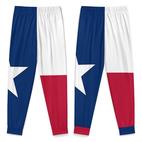 Texas State FlagChildren's Pajama Set Round Neck Long Sleeve Top + Pants Two-piece Set110CM4