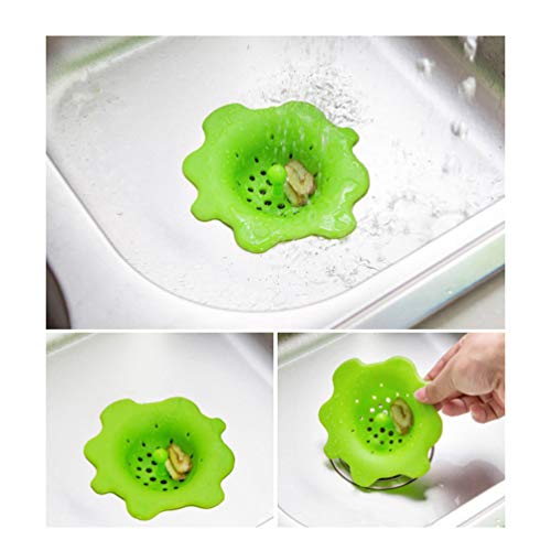 Colador para fregadero de cocina de silicona verde miniatura 3
