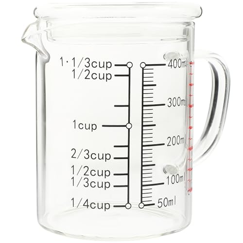 Hohopeti �ƒ�p �K���X�v�ʃJ�b�v 400ML �W�t�� ���ڂ�ɂ��� �ڐ���t�� �~���N��R�[�q�[�̉t�̌v�ʂɕ֗��� �K���X�� ���p�I �z�[����J�t�F����