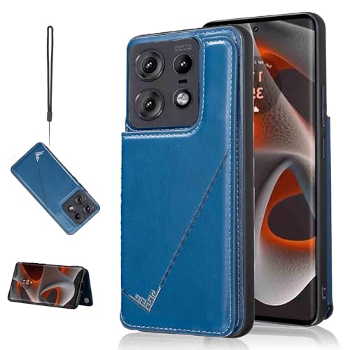 �yAqier�z�݊��� Moto Edge 50 Pro/Edge 50s Pro �p�i�l�C�r�[�u���[) ���g���[��edge50pro �X�}�z�P�[�X �w�ʃJ�[�h ���[ �y�� ���@�\ �蒠�^�J�o�[ ���gedge50pro BLUE