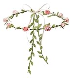 Miss Lovely Blüten-Kranz/Blumen-Kränzchen Haarreif Rosen in rosa Kopfschmuck Blumen-Kinder JGA-Party Junggesellinnen-Abschied Braut Hochzeit Verkleidung Deko Accessoires Zubehör Frauen & Mädchen