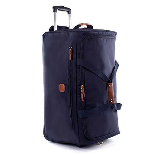 Bric's X-Bag Rolling Duffel Bag - 28 Inch Travel Bag for Men and Women - Luxury Weekender Luggage - Navy
