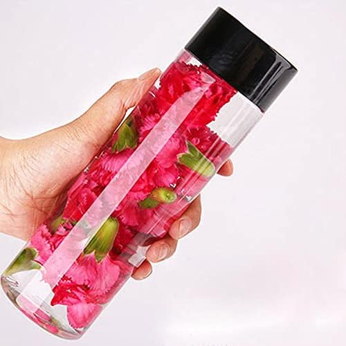 YBCPACK 12 Pack 13.6 OZ (400 ml) Clear PET Plastic Juice Bottles with Black Lids - Plastic Smoothie Drink Bottles Ideal for Water, Juice, Milk and Other Homemade Beverages