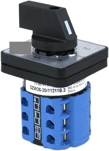 SZW26/LW26-20 Ui 660V 20A 1-2-3-4-5 3 Phase 12 Terminals 5 Position Rotary Cam Switch 48X48 mm Panel