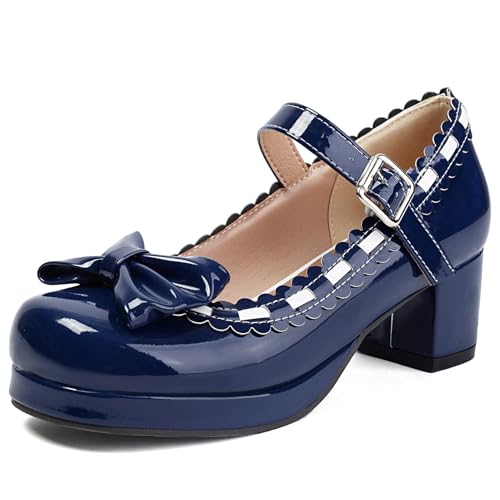 Décolleté con Tacco Largo da Donna con Plateau Scarpe da