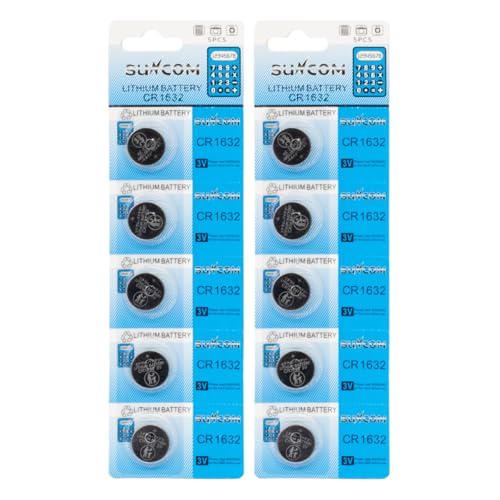 A-ITEM SUNCOM ���`�E���R�C���d�r CR1632 ���`�E���o�b�e���[ 3V (5��×2�V�[�g)