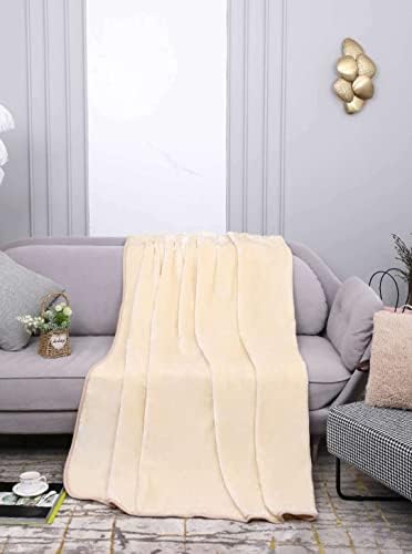 Householdfurnishing Small Large Faux Fur Silk Mink Throw Warm Blanket Sofa Bed Throw Cover (Silver, Small)