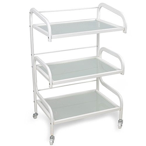 Rolling Trolley Glass Cart Barber Beauty Salon Spa Rollabout Shelves Equipment by AW