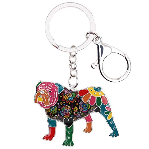 Porte-clés Bull Terrier multicolore pour personnaliser un sac à main de femme au quotidien
