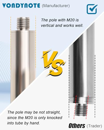 Vondynote Set of 2 Speaker Pole for Subwoofer Height Adjustable Fits M20 Threaded Mount and 35mm Mount Speaker Extender