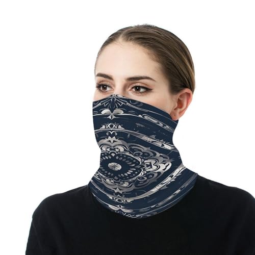 Balaclava para Hombres y Mujeres con Línea Plateada, Máscara Facial Antiviento, Transpirable, Pañuelo Protector Solar, Cubreboca, Bufanda para Esquiar, Caminar, Ciclismo miniatura 7