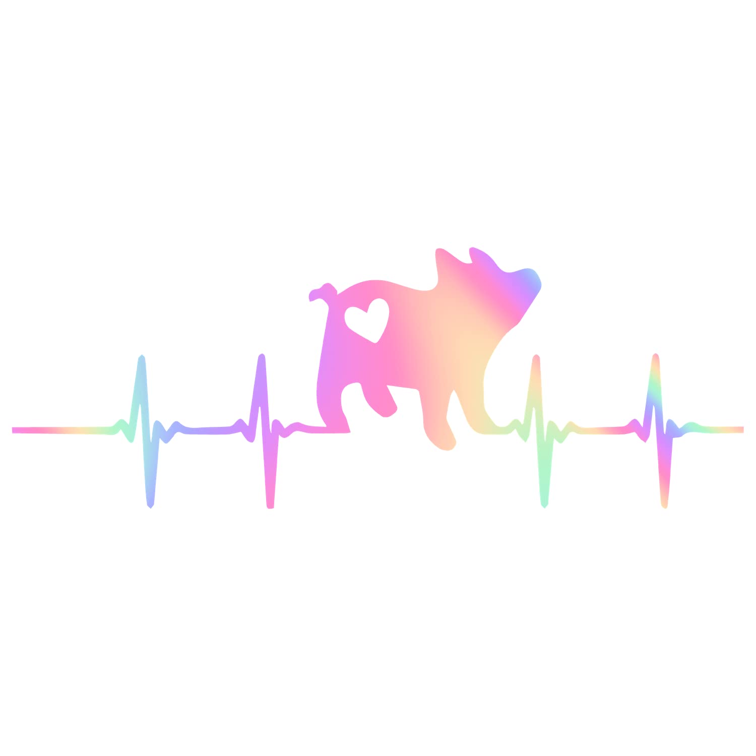 Transparent Decal Stickers of Heartbeat Pig (Hologram) Premium Waterproof Vinyl Decal Stickers for Laptop Phone Accessory Helmet Car Window Mug Tuber
