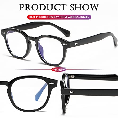 Image of AIEYEZO Retro Computer Blue Light Blocking Glasses for Men Women Fashion Round Computer Gaming Glasses