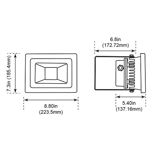 Outdoor Led Flood Light, Wet Rated Ip65, Super Bright, Universal Voltage 120-277V, Halogen Replacement #TOP3