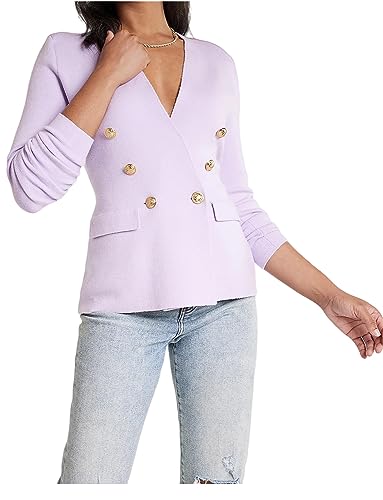 Blazer en tricot stretch pour femme veste casual manches longues