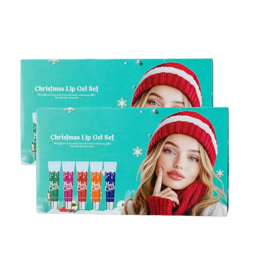 Image of Christmas Nourishing Lip Balm Multipack, 5 PCs Moisturizing Natural Lip Gel, Christmas Stocking Filler, Deep Hydrating, Soothing Lip Care, For Dry Lips ,2