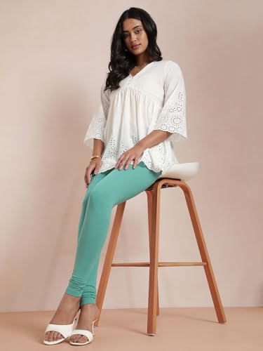 Image of TWIN BIRDS Tailored Cut and Classic Fit Super Stretchable Elastane Fabric Churidar Leggings for Women