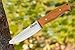Ottoza Full Tang Bushcraft Knife with 1095 Carbon Steel Fixed Blade - Survival and Outdoor Camping Knife - Olive Wood Handle Brown Leather Sheath 405