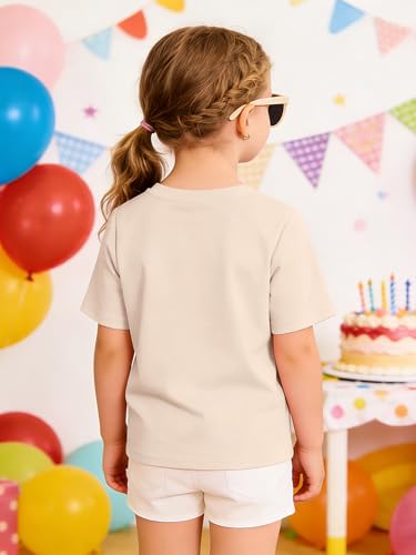 Image of Girls' Birthday Girl Letter Print T-Shirt with Bracelet, Pink, Size 4-12Y, Short Sleeve