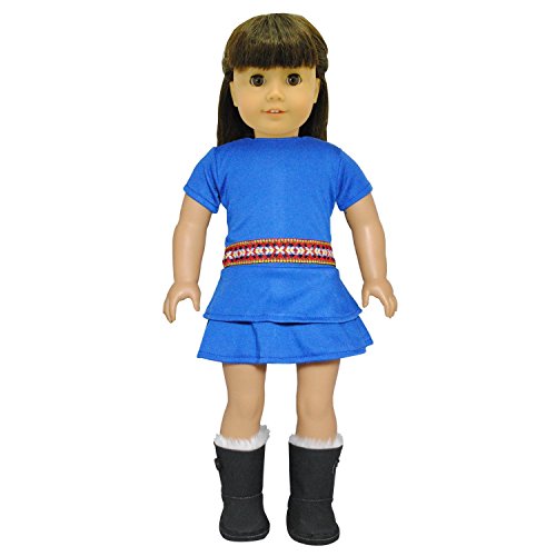 Pink Butterfly Closet Doll Clothes - Blue Gypsy Dress Fits American Girl Dolls