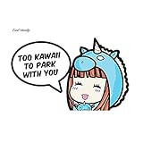 13 cm x 8,1 cm Chibi Too Kawaii to Park With You Aufkleber Vinyl Aufkleber Auto