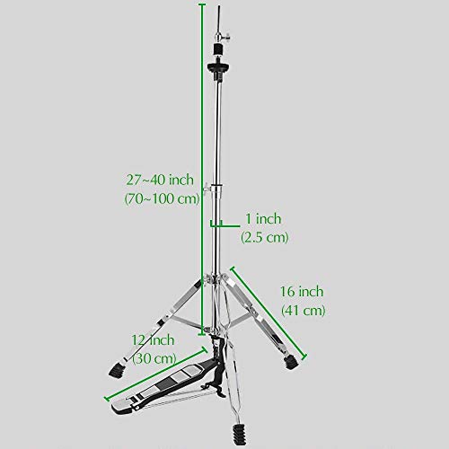 Image of Kadence DSTD-HH Home Series Hi-Hat Stand | Adjustable Chain Drive | Double-Braced Tripod Base | Chrome Finish