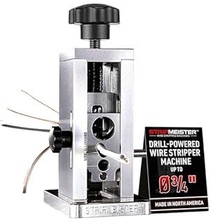 StripMeister Original Drill-Powered Wire Stripper – Wire Sizes Up to Ø3/4" [20mm], Jam-Free, Copper Wire, Built for Safety, Speed, and Efficiency - Portable Wire Stripping Machine